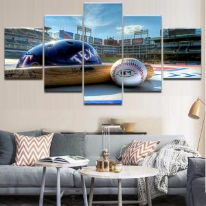 Texas Rangers Items Baseball - 5 Panel Canvas Art Wall Decor