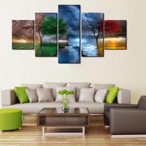 The 4 Seasons - Nature 5 Panel Canvas Art Wall Decor