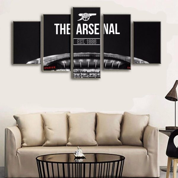 The Arsenal Est 1886 Soccer - 5 Panel Canvas Art Wall Decor