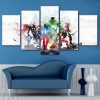 The Avengers Characters Picture Movie - 5 Panel Canvas Art Wall Decor