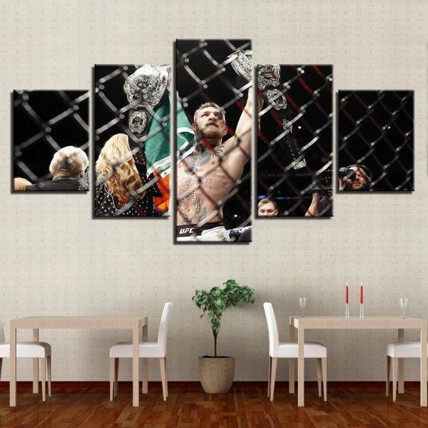 The Champion Conor Mcgregor Celebrity - 5 Panel Canvas Art Wall Decor