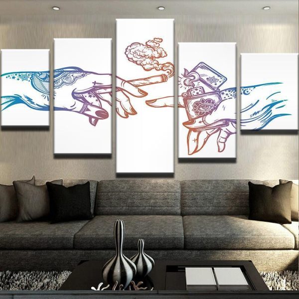 The Creation Of Cannabis - Abstract 5 Panel Canvas Art Wall Decor