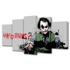 The Dark Knight Joker Why So Serious Movie - 5 Panel Canvas Art Wall Decor