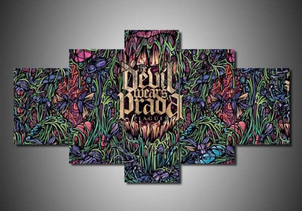 The Devil Wears Prada - Abstract Music 5 Panel Canvas Art Wall Decor