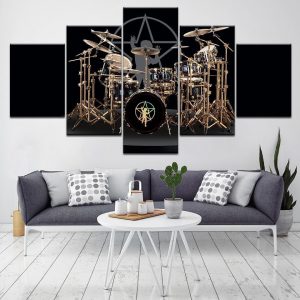 The Drums Of Neil Peart Music - 5 Panel Canvas Art Wall Decor