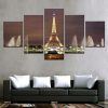 The Eiffel Tower In Paris France - Nature 5 Panel Canvas Art Wall Decor