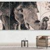 The Elephant - Animal 5 Panel Canvas Art Wall Decor