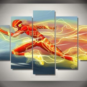 The Flash Running Painting Movie - 5 Panel Canvas Art Wall Decor