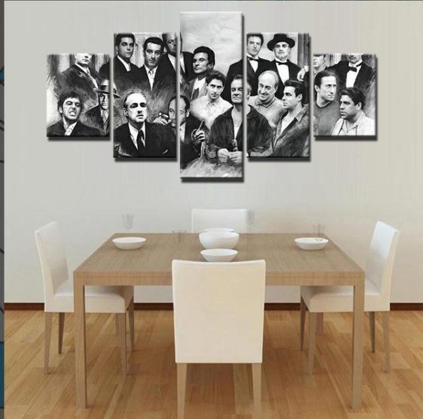 The Godfather Movie - Movie 5 Panel Canvas Art Wall Decor