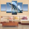 The Great White Shark Jumps - Animal 5 Panel Canvas Art Wall Decor