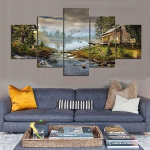 The Hunting Cabin Nature - 5 Panel Canvas Art Wall Decor