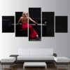 The Lady In Red Piano Player - Music 5 Panel Canvas Art Wall Decor