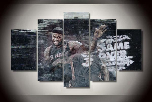 The Lebron James And Dwyane Wade Of Cavaliers - Sport 5 Panel Canvas Art Wall Decor