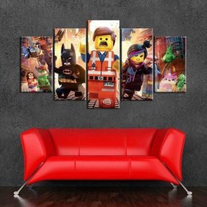 The Lego Movie Characters 1 Cartoon - 5 Panel Canvas Art Wall Decor