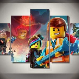 The Lego Movie Characters 2 Cartoon - 5 Panel Canvas Art Wall Decor