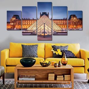 The Louvre - Nature 5 Panel Canvas Art Wall Decor