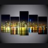 The Night Scenery City - Nature 5 Panel Canvas Art Wall Decor