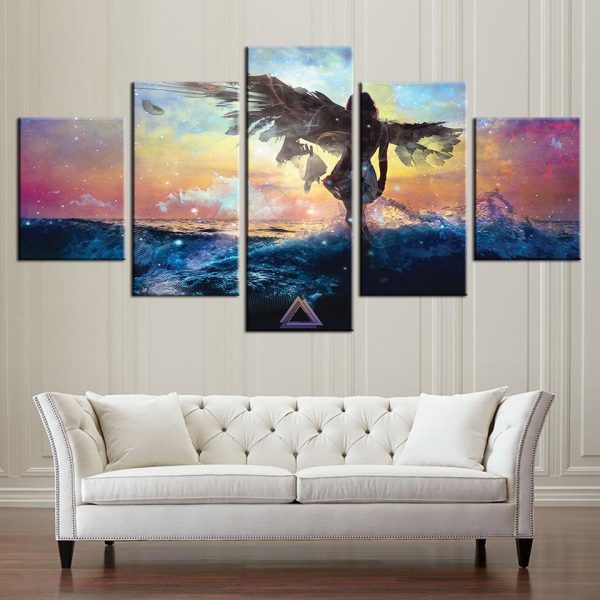 The Ocean Angel - Abstract 5 Panel Canvas Art Wall Decor