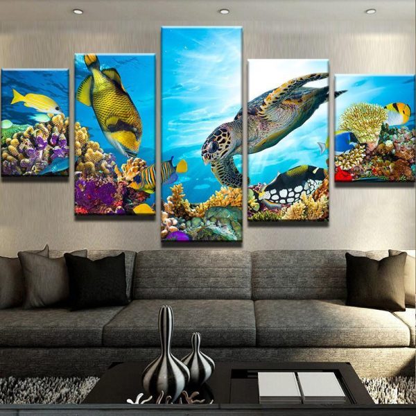 The Sea Life - Nature 5 Panel Canvas Art Wall Decor