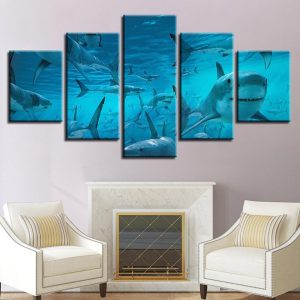 The Shark - Animal 5 Panel Canvas Art Wall Decor