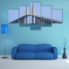 The Sunshine Skyway Bridge - Nature 5 Panel Canvas Art Wall Decor