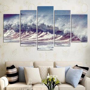 The Tides - Space 5 Panel Canvas Art Wall Decor