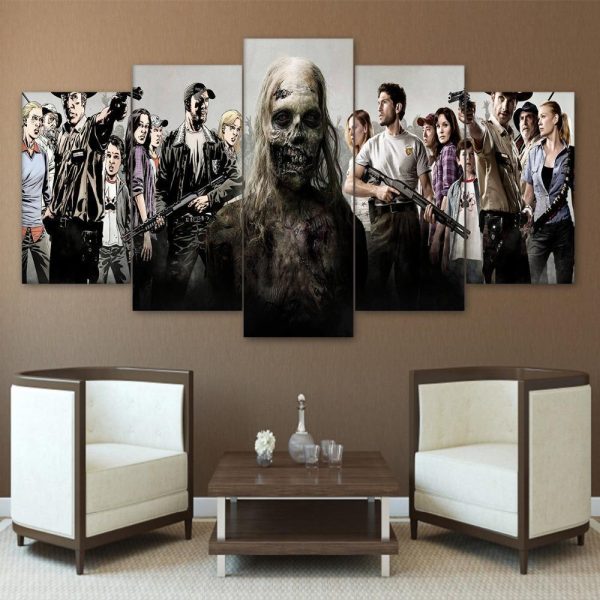 The Walking Dead Poster 6 Movie - 5 Panel Canvas Art Wall Decor