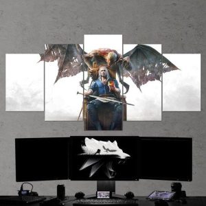 The Witcher Geralt Of Rivia 11 - Gaming 5 Panel Canvas Art Wall Decor