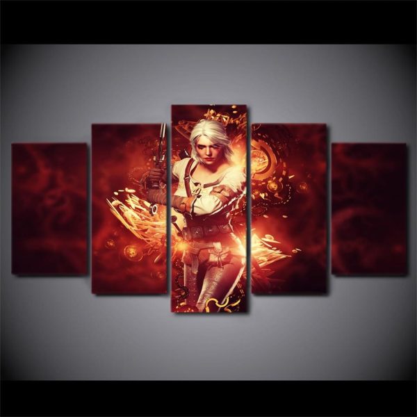 The Witcher Wild Hunt 10 - Gaming 5 Panel Canvas Art Wall Decor