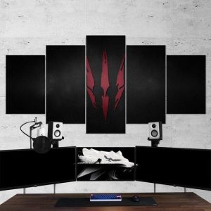 The Witcher Wild Hunt Logo 04 - Gaming 5 Panel Canvas Art Wall Decor