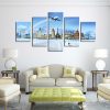 The World Famous Buildings - Nature 5 Panel Canvas Art Wall Decor