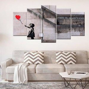 There Is Always Hope Street - Abstract 5 Panel Canvas Art Wall Decor