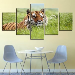 Tiger 10 - Animal 5 Panel Canvas Art Wall Decor