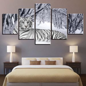 Tiger 12 - Animal 5 Panel Canvas Art Wall Decor