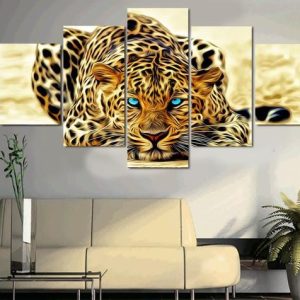 Tiger 33 - Animal 5 Panel Canvas Art Wall Decor