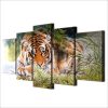 Tiger 5 - Animal 5 Panel Canvas Art Wall Decor