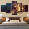 Tiger 9 - Animal 5 Panel Canvas Art Wall Decor