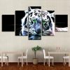 Tiger Leopard - Animal 5 Panel Canvas Art Wall Decor