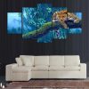 Tiger On The Tree - Animal 5 Panel Canvas Art Wall Decor