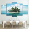 Tiny Tropical Island - Space 5 Panel Canvas Art Wall Decor