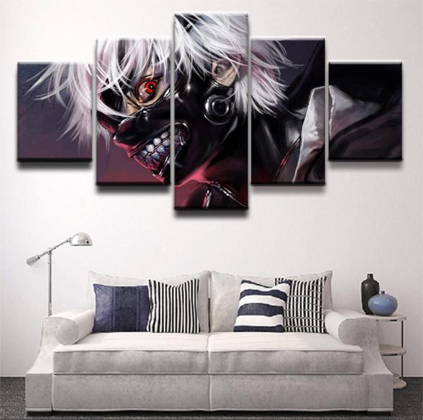 Tokyo Ghoul Ken Kaneki 6 Anime - 5 Panel Canvas Art Wall Decor