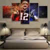 Tom Brady New England Patriots Player Inspirational Football - 5 Panel Canvas Art Wall Decor