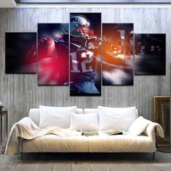 Tom Brady Sport Poster Sport - 5 Panel Canvas Art Wall Decor