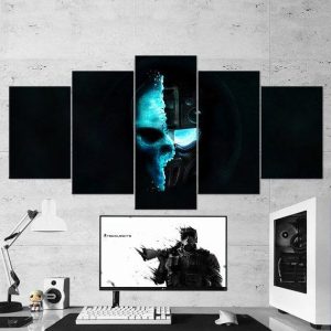 Tom Clancy’S Ghost Recon Future Soldier Skull Logo 19 - Gaming 5 Panel Canvas Art Wall Decor