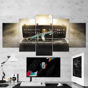 Tom Clancys Rrainbow 6 Siege Weapon 08 - Gaming 5 Panel Canvas Art Wall Decor