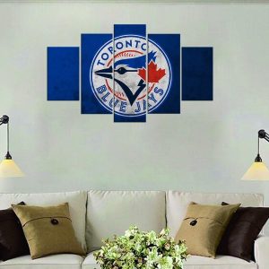 Toronto Blue Jays Logo Baseball - 5 Panel Canvas Art Wall Decor