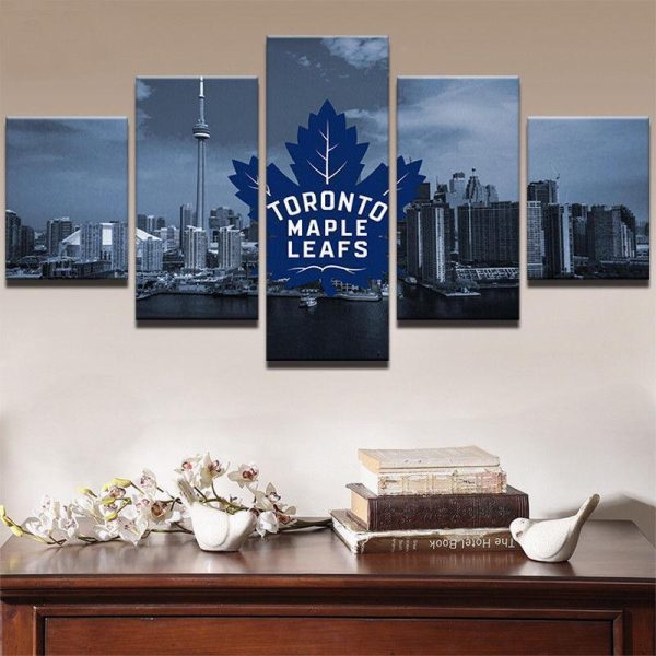 Toronto Maple Leafs Logo Sport - 5 Panel Canvas Art Wall Decor