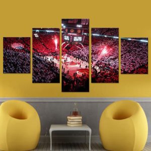 Toronto Raptors Stadium Sport - 5 Panel Canvas Art Wall Decor