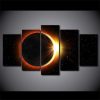 Total Eclipse - Space 5 Panel Canvas Art Wall Decor