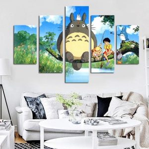 Totoro Anime - 5 Panel Canvas Art Wall Decor